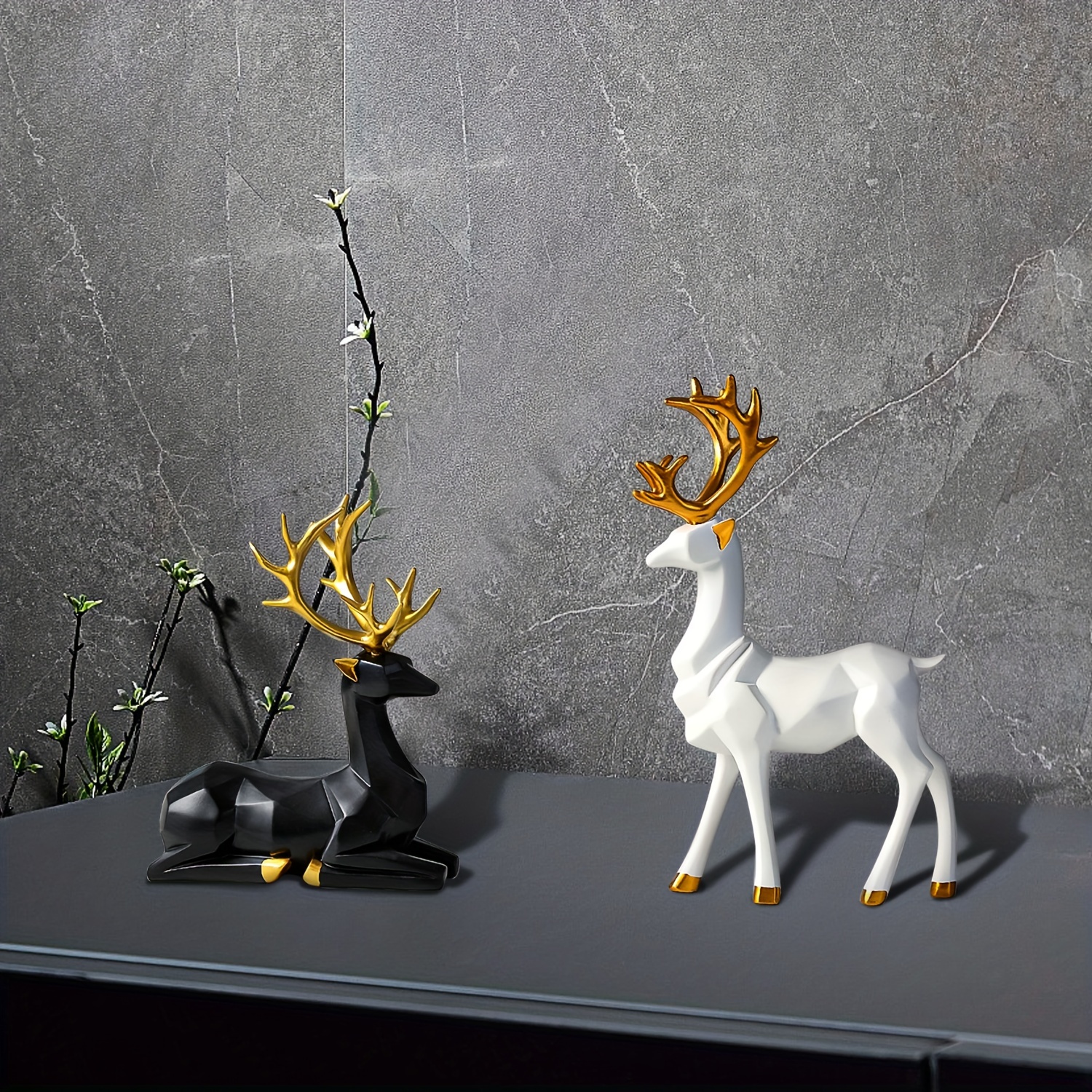 創造的な家のリビング装飾、陶磁器のニホンジカの置物9