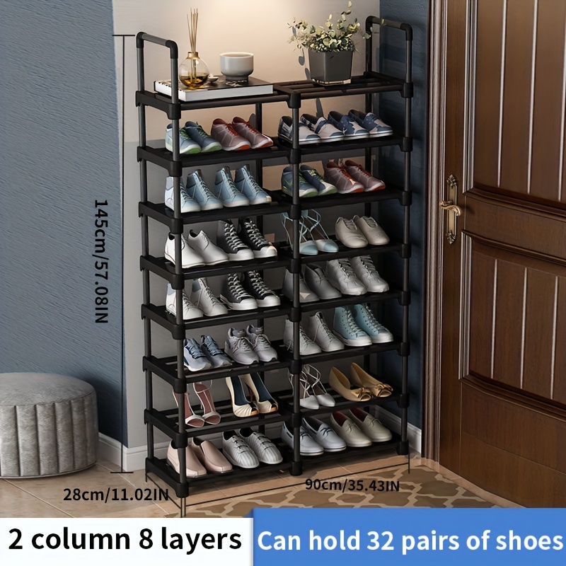 3 Rows 8 Layers Shoe Rack Simple High end Shoe Storage Floor - Temu