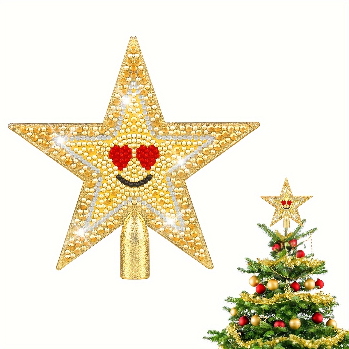 Christmas Tree Topper Star glitter Christmas Ornament For - Temu