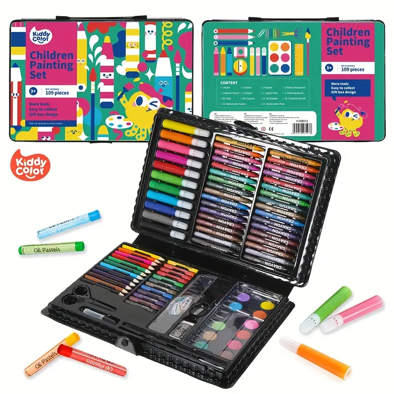 Deluxe Art Set, Painting Sketching Art Supplies In A Plastic Box, Including  Markers, Watercolor Cakes, Colored Pencils, The Best Art Set Gift For  Christmas And New Year! - Temu