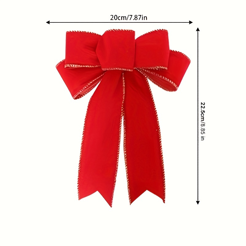 Red Bow Christmas Tree Decorations, Flocked Wreath Bows With Glitter Gold  Edge, Suitable For Christmas Home Fence Stair Railing Fireplace Indoor  Outdoor Front Door Decoration - Temu United Arab Emirates