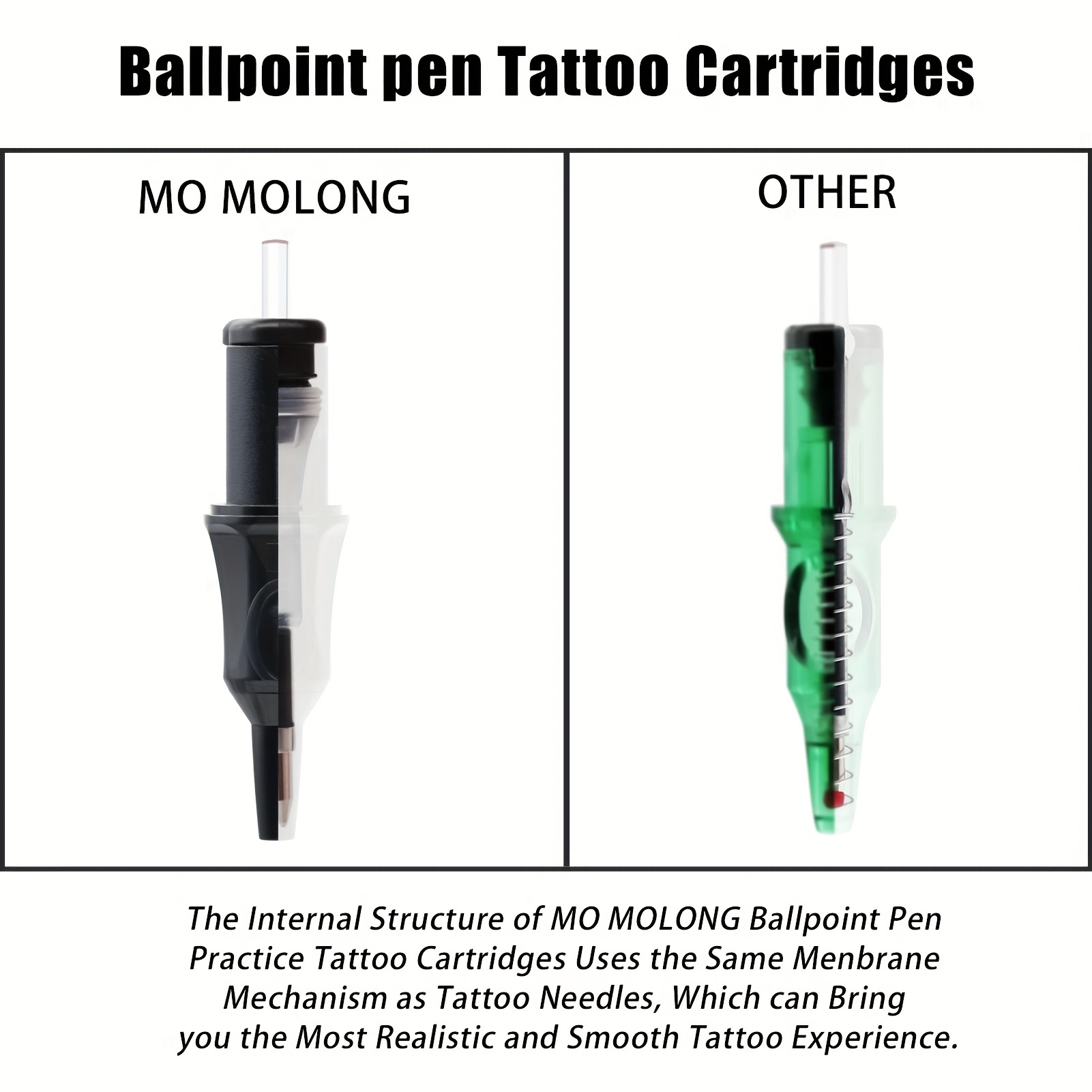 Ballpoint Pen Cartridge for Tattoo Practice or Stippling Drawing Art  20pcs/box