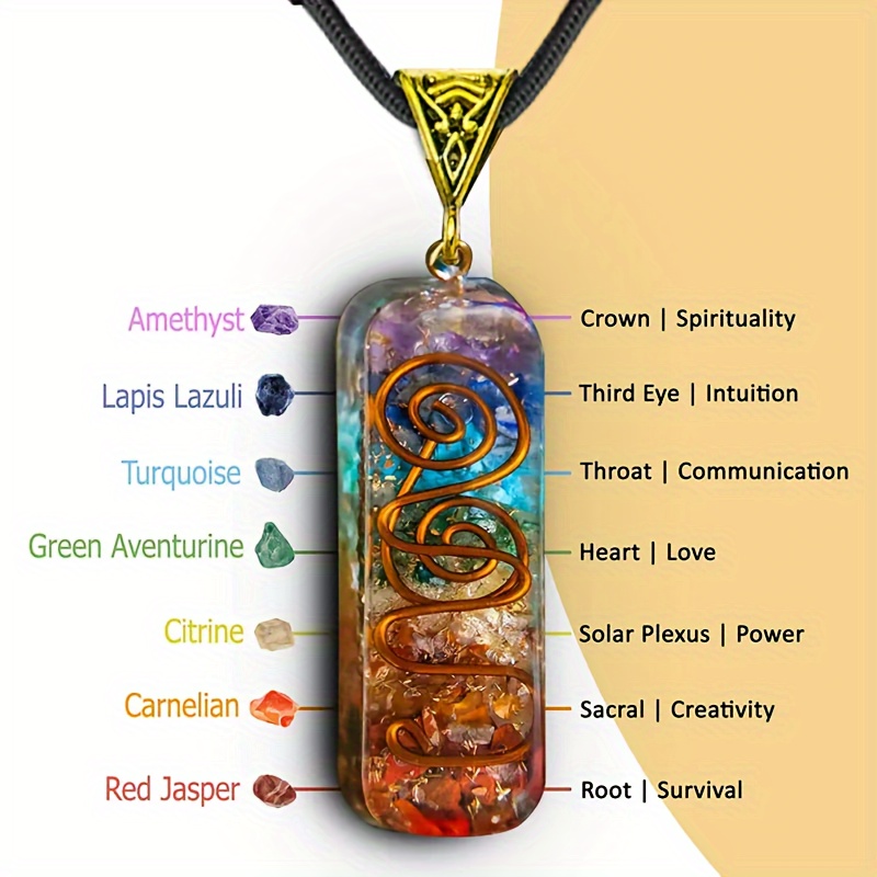 Elegant 7 Chakra Necklace Lotus Pendant Yoga Chakra Healing - Temu