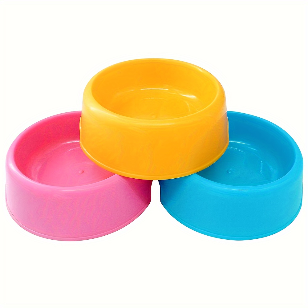 Solid Color Dog Bowls Plastic Dog Food Bowl Water Bowl Dog - Temu