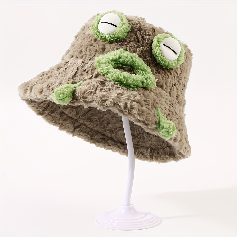 Cute Funny Frog Plush Hat Personalized Thick Warm Fishman - Temu