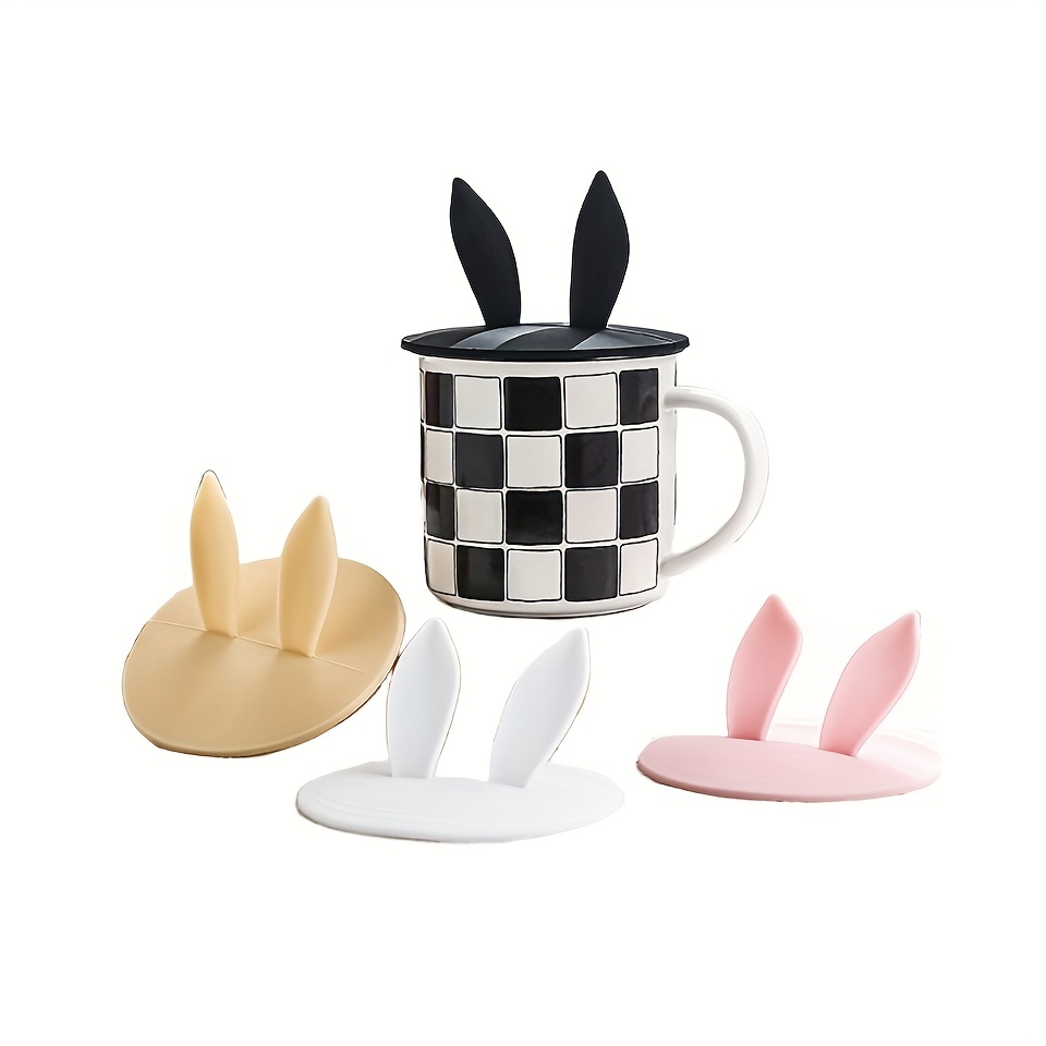 Rabbit Ear Silicone Cup Cover Dustproof Silicone Cup Cover - Temu