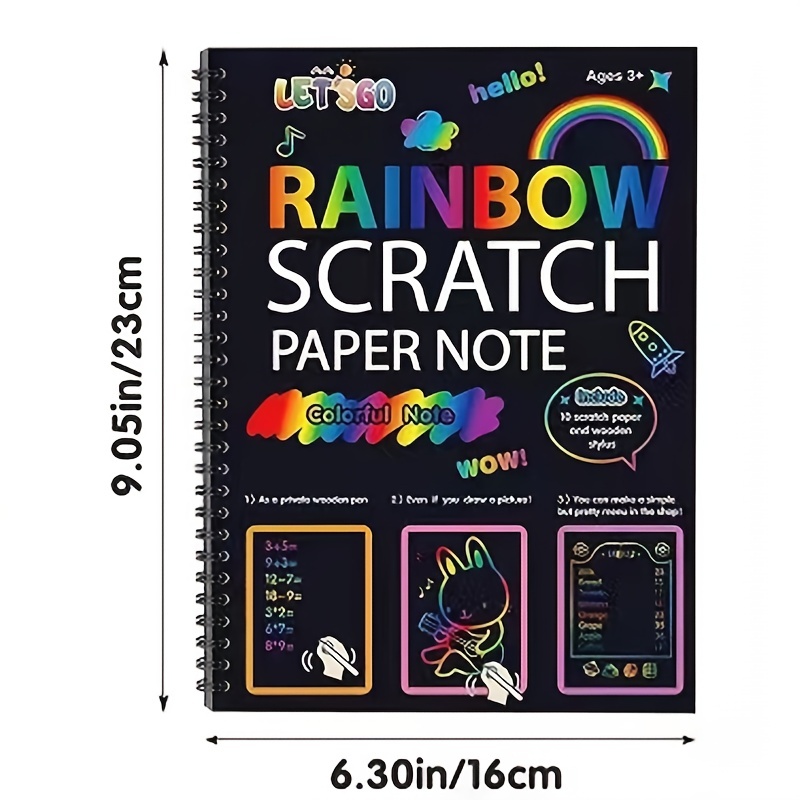 Rainbow Scratch off Paper Art Set including 2 Notebooks Each - Temu