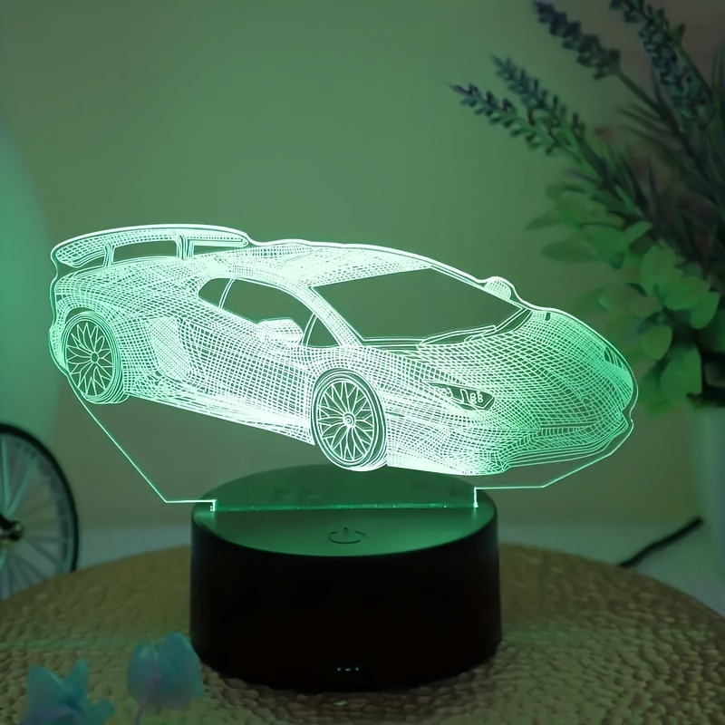 1pc 3D Motorrad Nachtlicht, USB 7 Farbwechsel LED-Illusionslampe für  Zimmer-Heimdekoration - Temu Germany