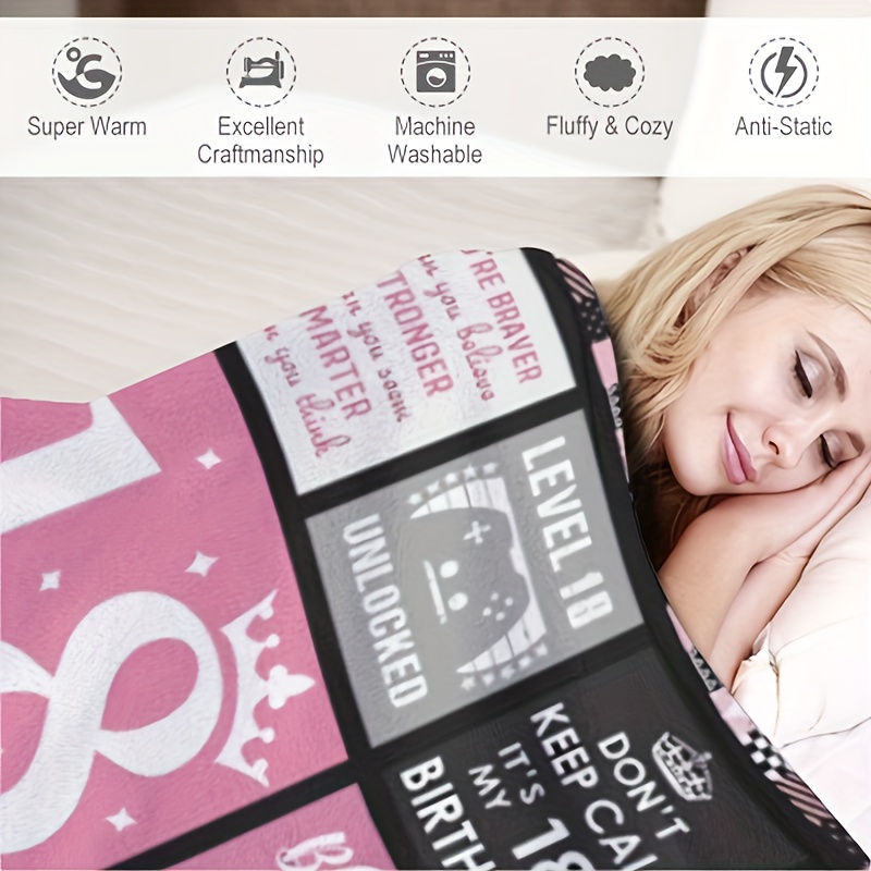 RooRuns 18th Birthday Gifts for Girls, Happy 18th Birthday Decorations  Gifts for Girl, Gifts for 18 Year Old Girl Daughter Bestie Sister, Best  18th Birthday Gift Ideas, 18th Bday Blanket 