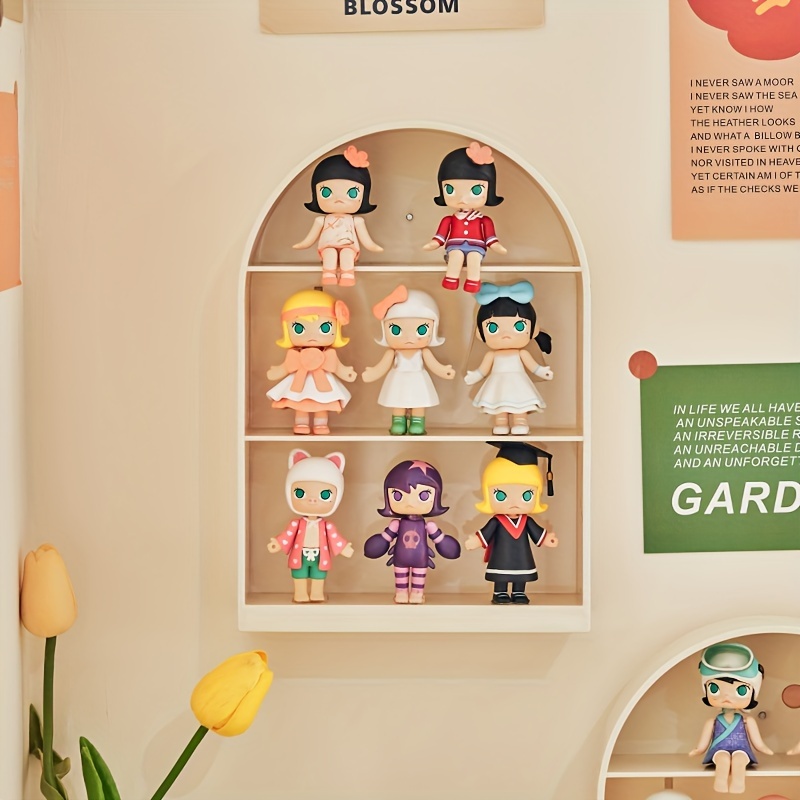 Retro Doll Storage Rack With Grids Wall Mount And Table Top - Temu