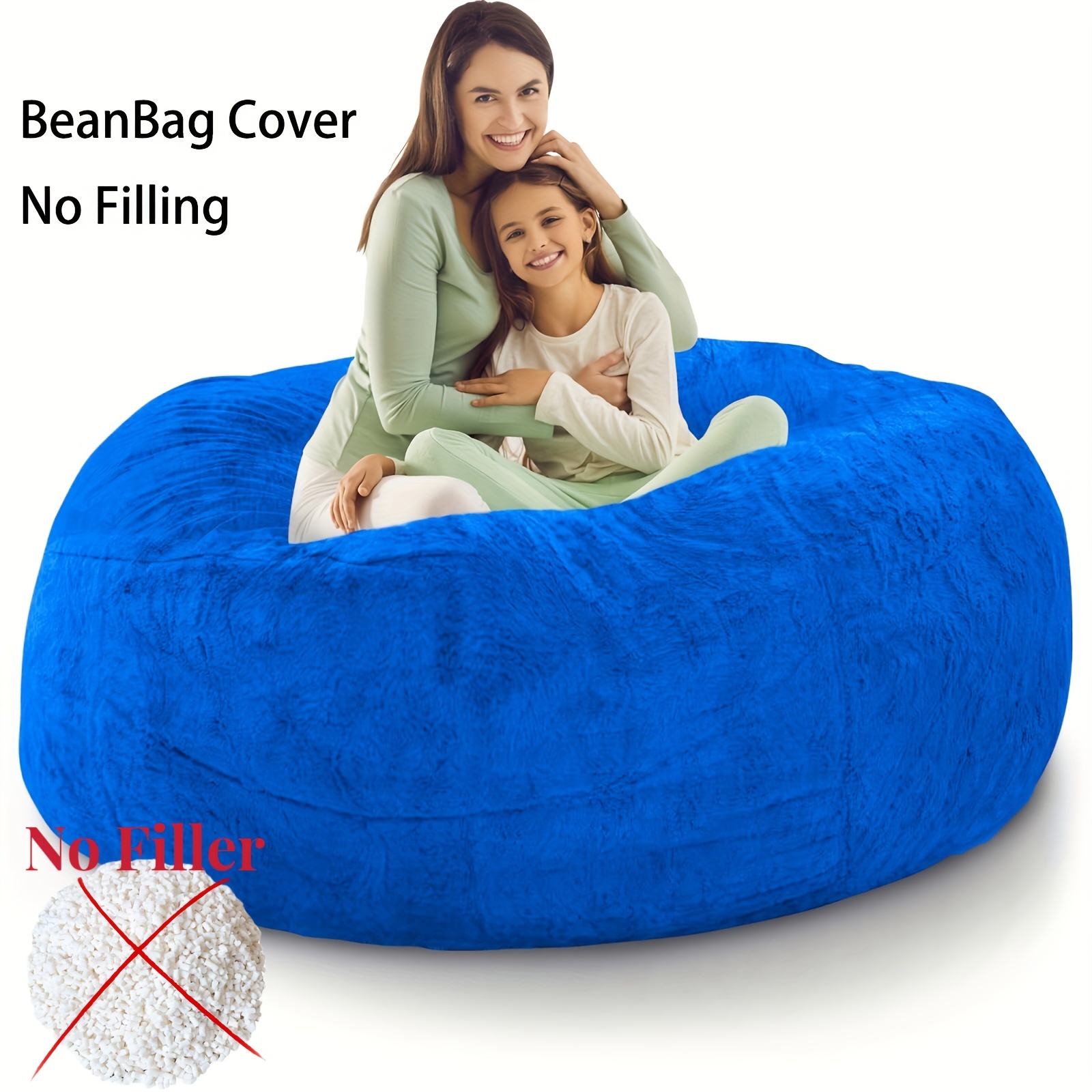 Bean Bag Chair Cover Large Circular Soft Fluffy Cover For - Temu