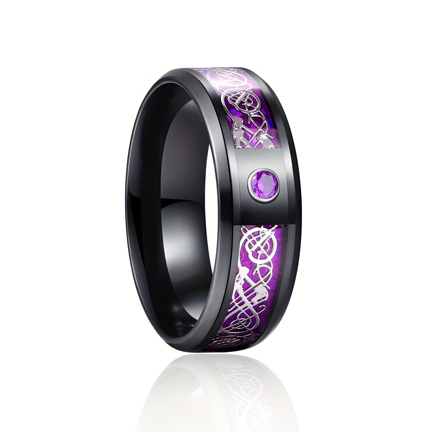 Men's Two Tone Zircon Dragon Pattern Ring