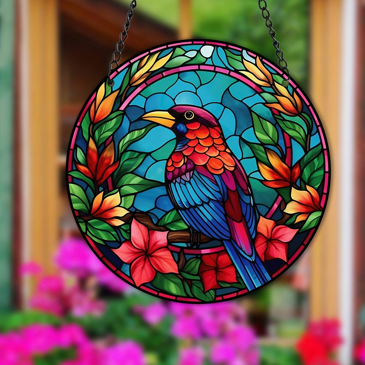 High Stained Window Hanging Bird Suncatcher For Windows - Temu