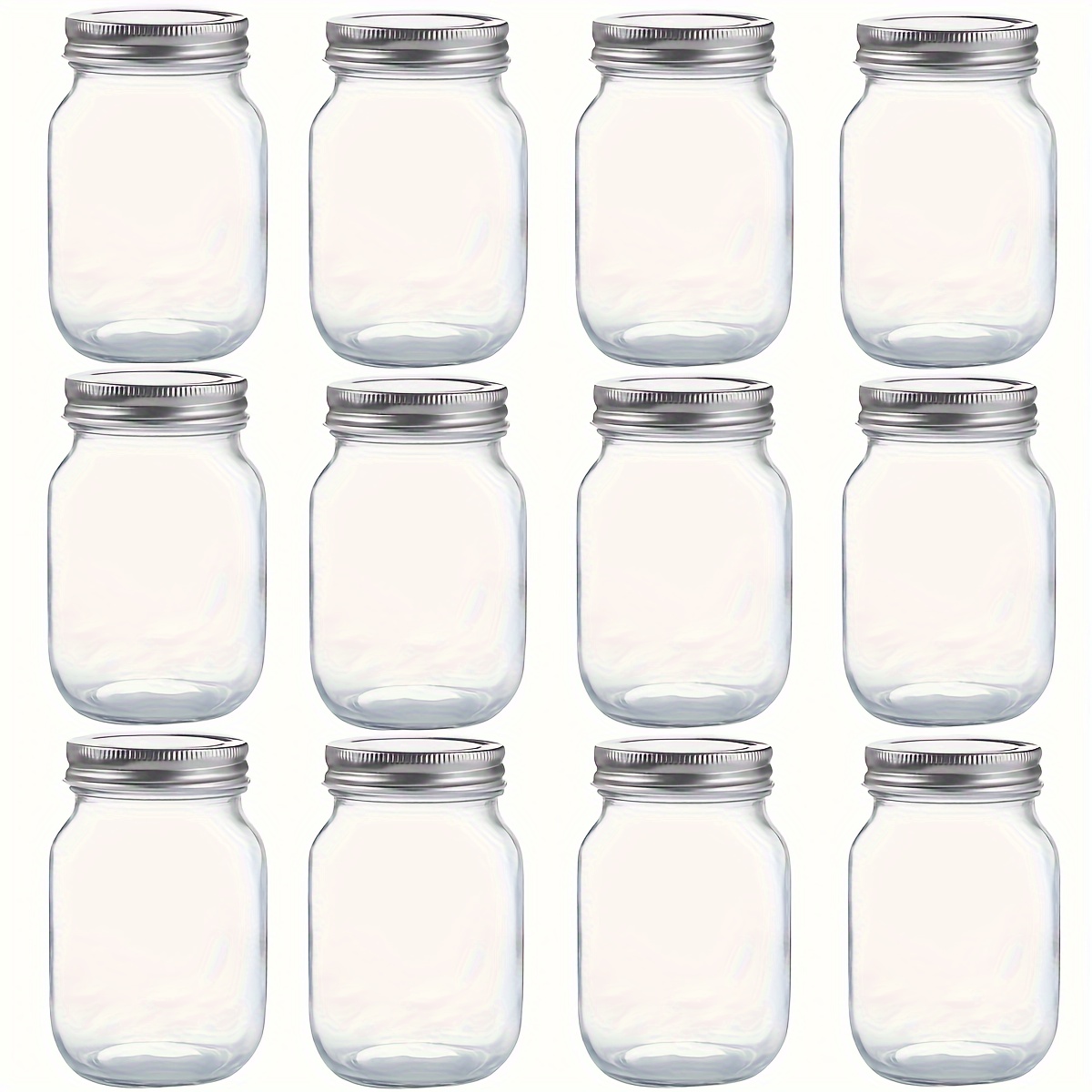 Plastic Mason Jars with Straw Set 24 oz. Set of 10, Bulk Pack - Jars for  Overnight Oats, Candies, Fruits, Pickles, Spices, Beverages - Red