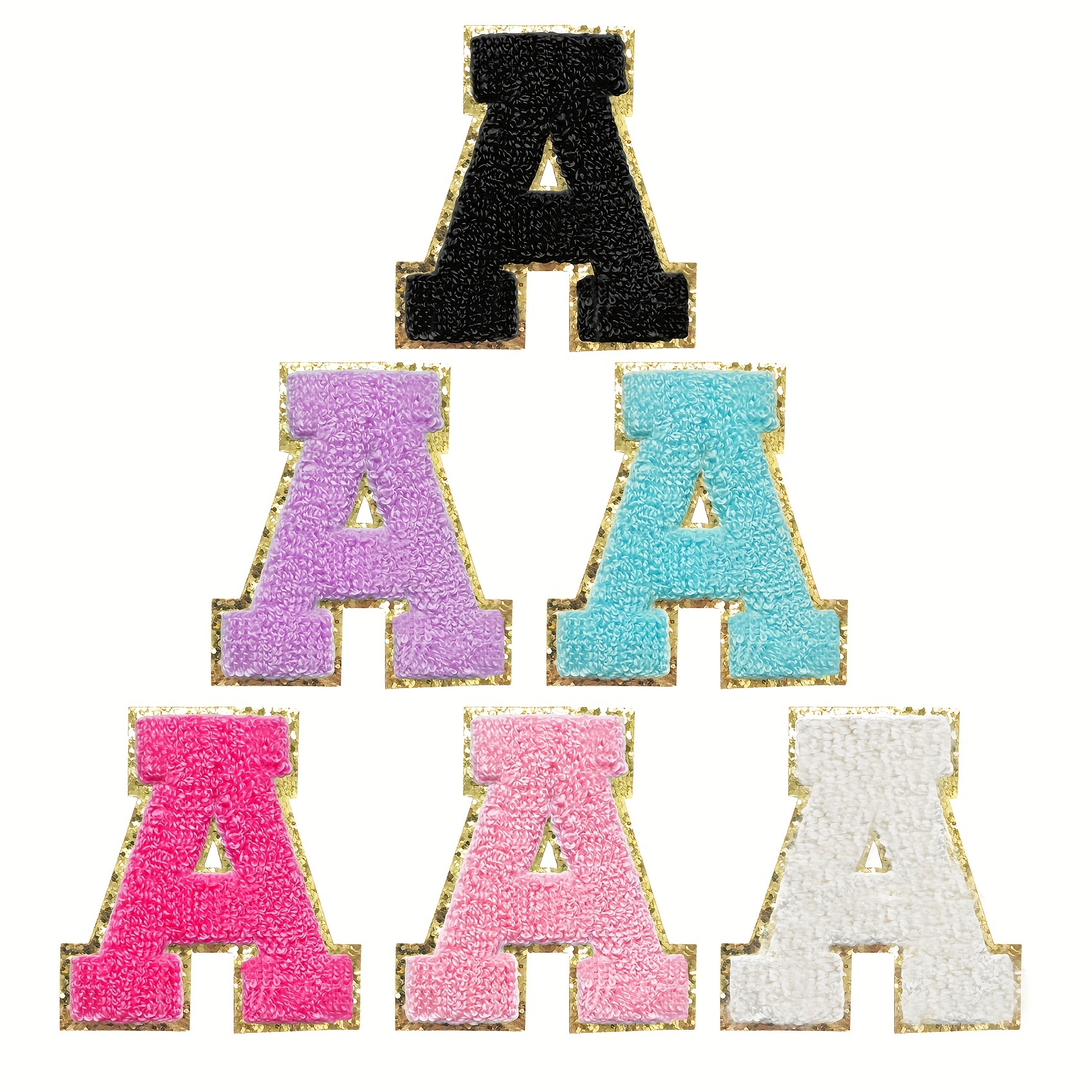 Letter Patches Glitter Polyester Letter Patches A z Iron On - Temu