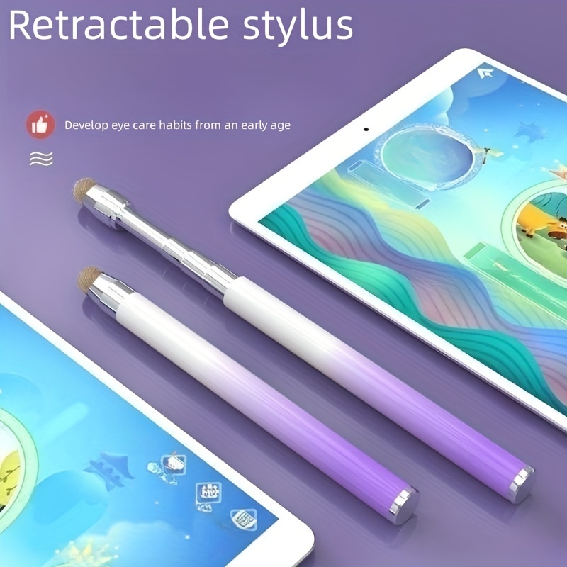 Stylus Penna digitale Universale Touchscreen Retrattile Bianca