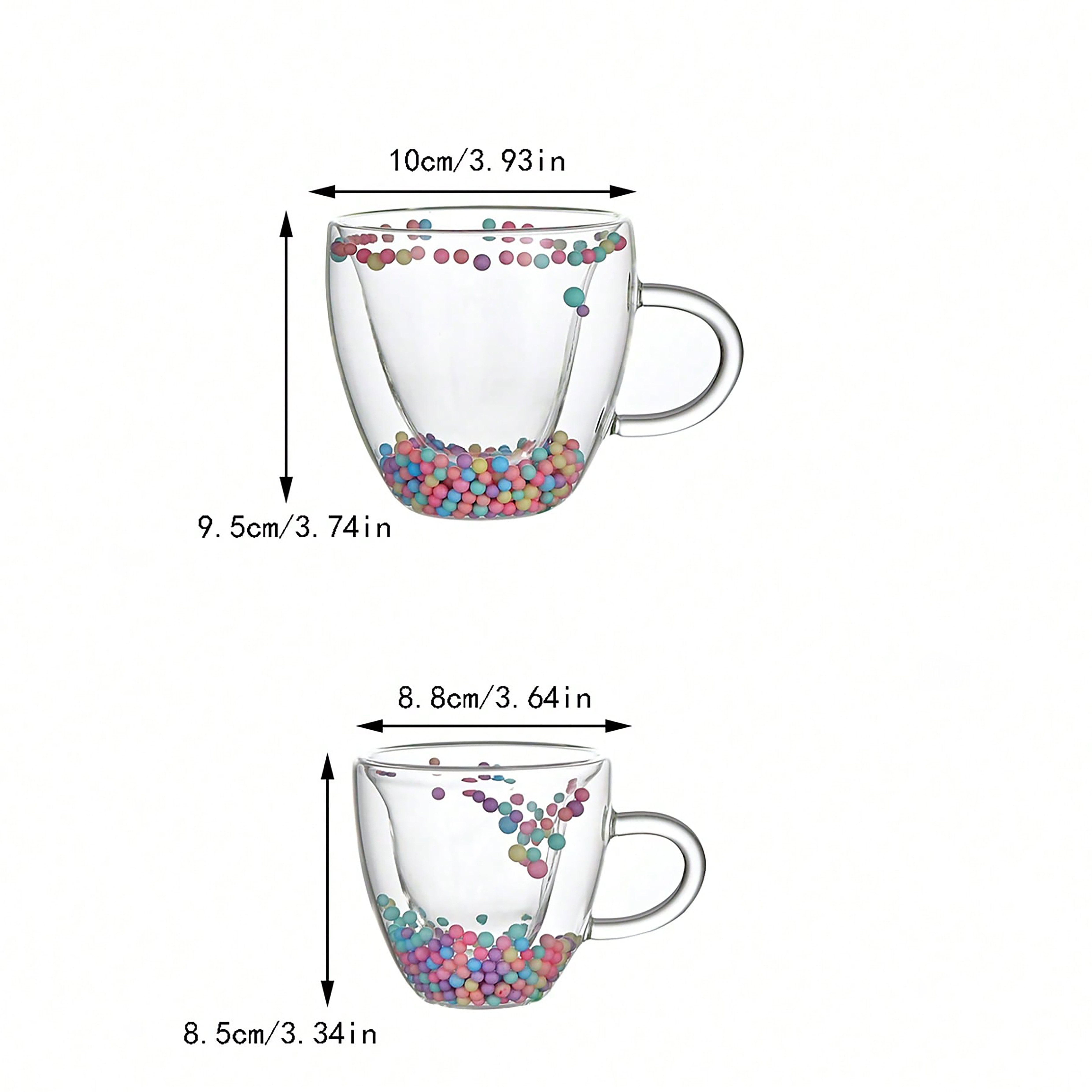 ecooe 2x120ml Tazas de Café de Cristal,Vasos de Espresso de Doble