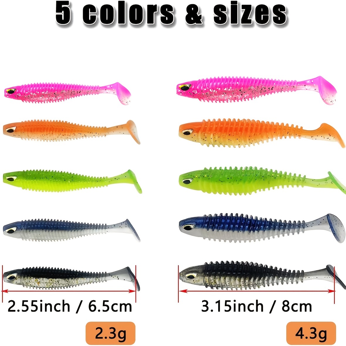 Fishing Lure Set Silicone Shad, Paddle Tail Silicone Lures