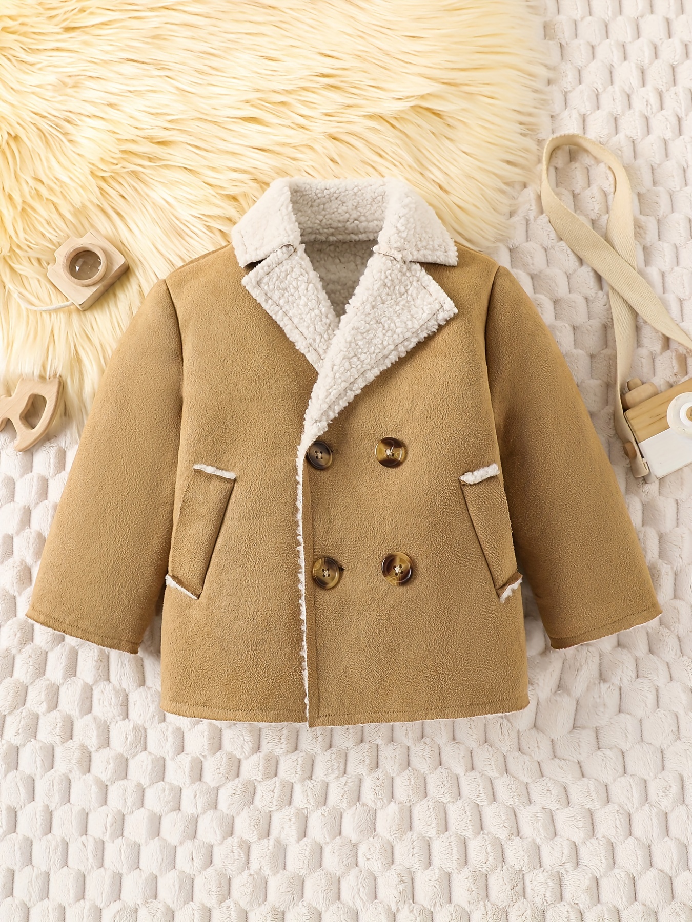 Baby Boy's Thermal Fleece Stylish Lapel Outdoor Jacket Kids - Temu Japan