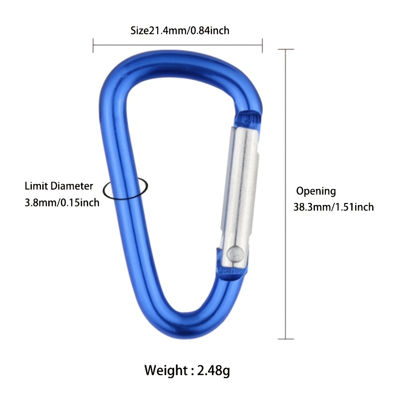 Random Color Carabiner Aluminum Alloy Ring Key Chain Hook Spring Snap Clip  Hooks Keychain Climbing Equipment Random Color