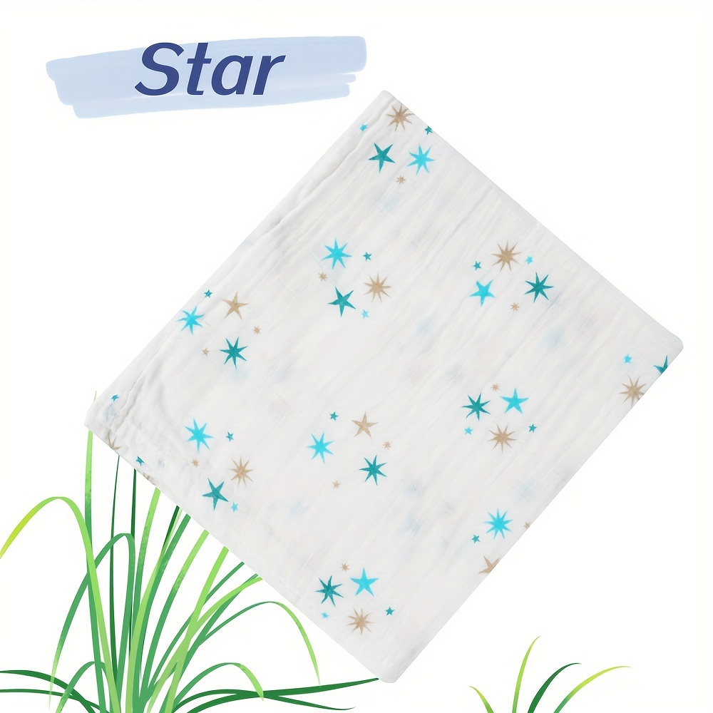 Muslin Baby Bath Towel & Swaddle Blanket, Organic 2-Layer