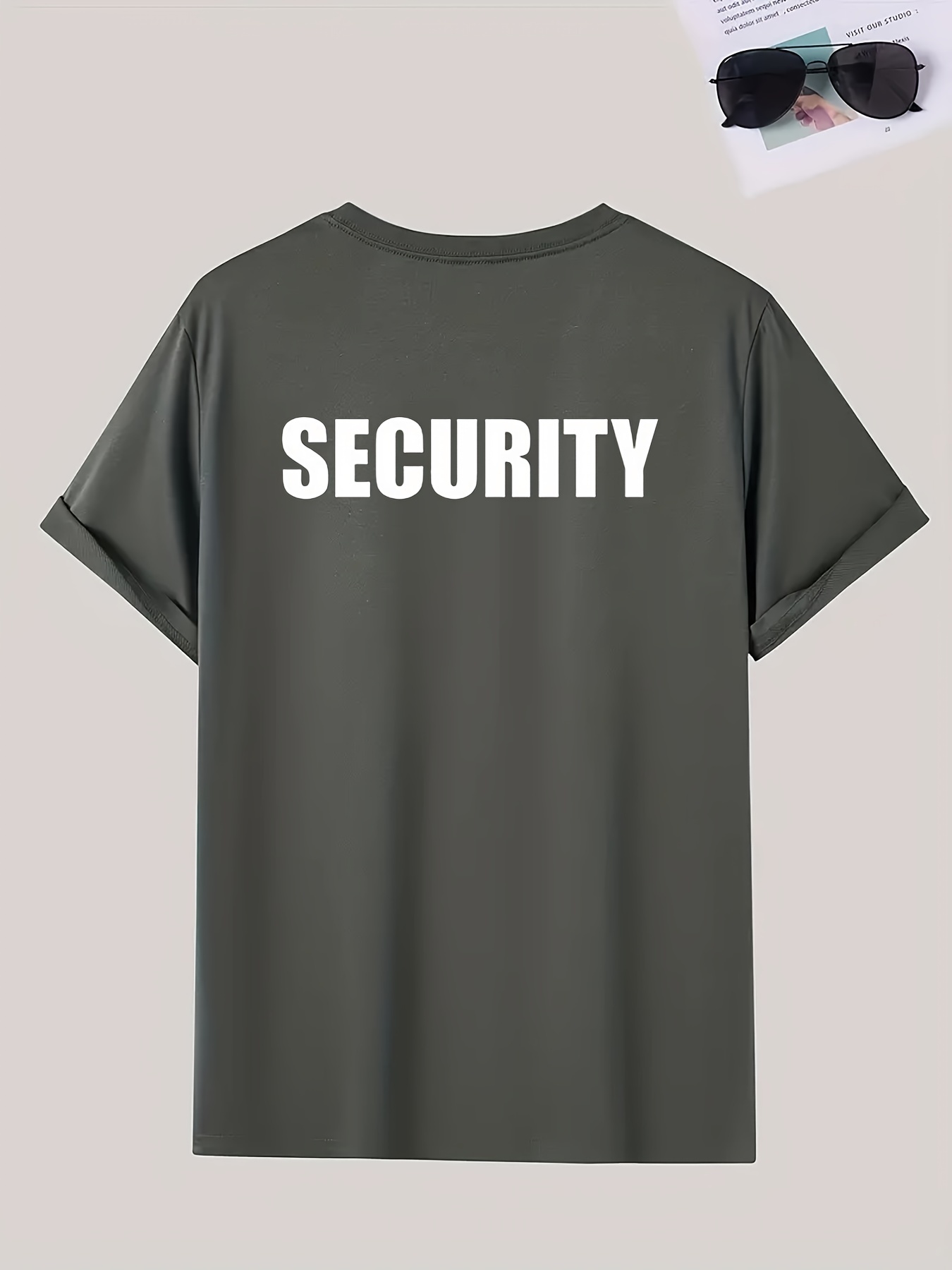 SECURITY Cift Tarafl Bask l T Shirt Rahat Gunluk Kullan m cin Rahat Bisiklet Ti ort