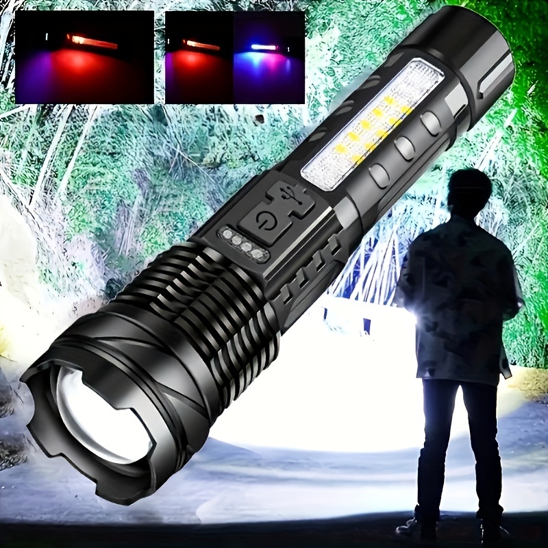 ZCMEB Linterna súper potente linterna recargable linterna camping al aire  libre aventura linterna