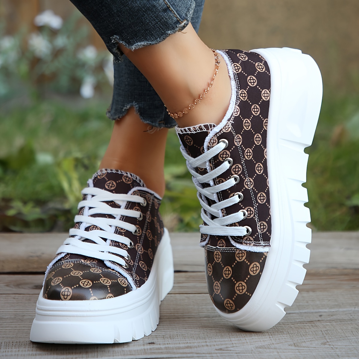 Plaid deals platform sneakers