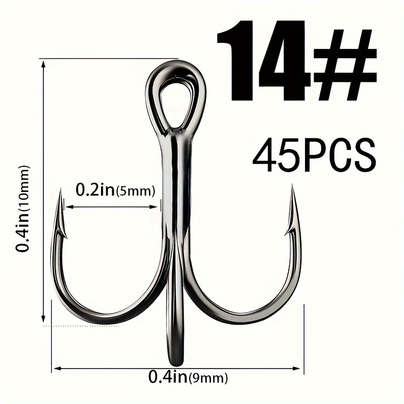 No.1 14 White Treble Hooks Barbed Fishing Hook Spearfish - Temu Canada