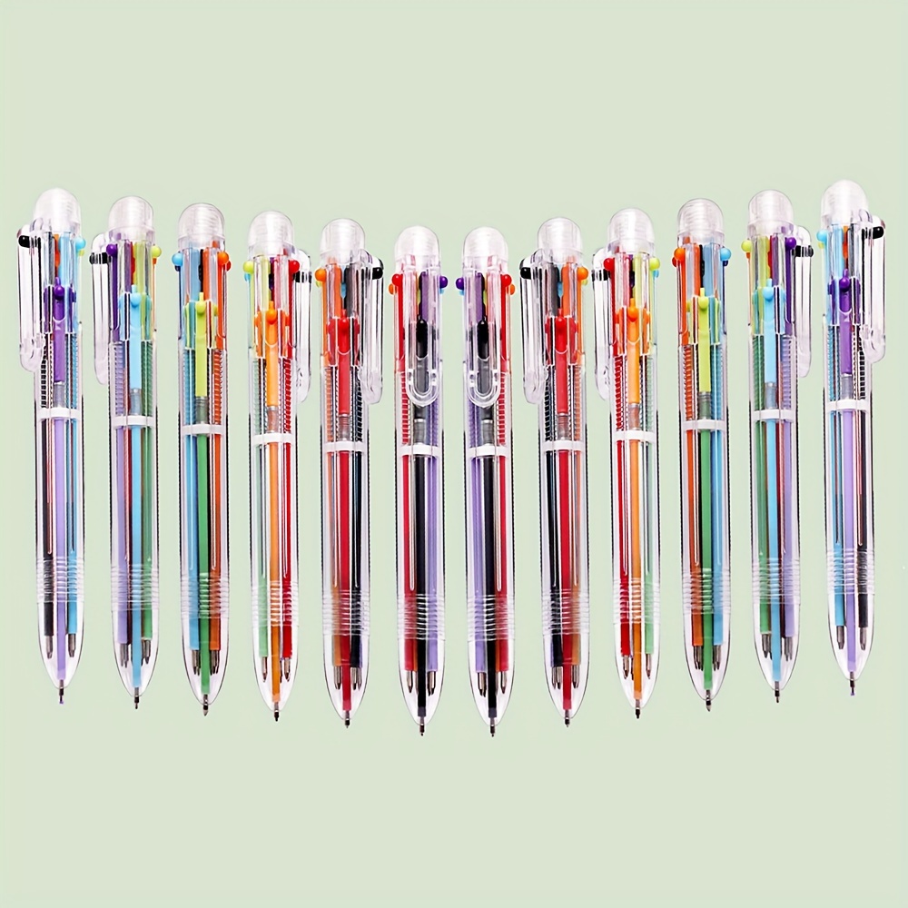 Penne multicolori, penna a sfera a colori 6 in 1, penne multicolore  retrattili tutte in una penna per studente, ufficio, 6pcs
