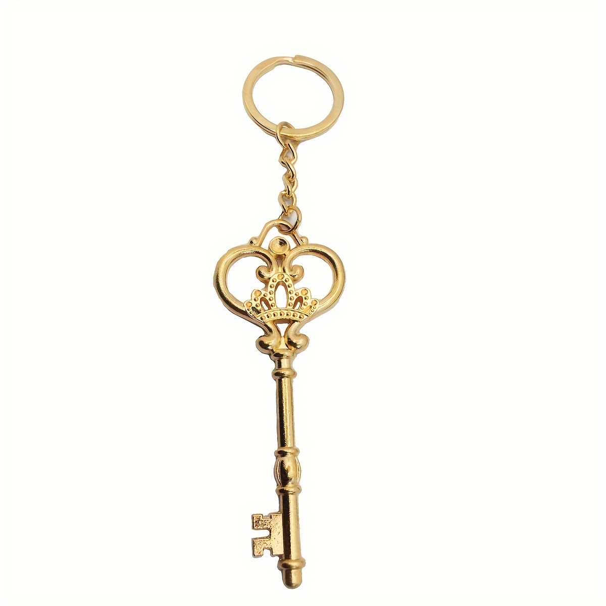 1psc Stylish And Minimalist Golden Keychain Car Key Chain Pendant Personalized Bag Decoration Gift