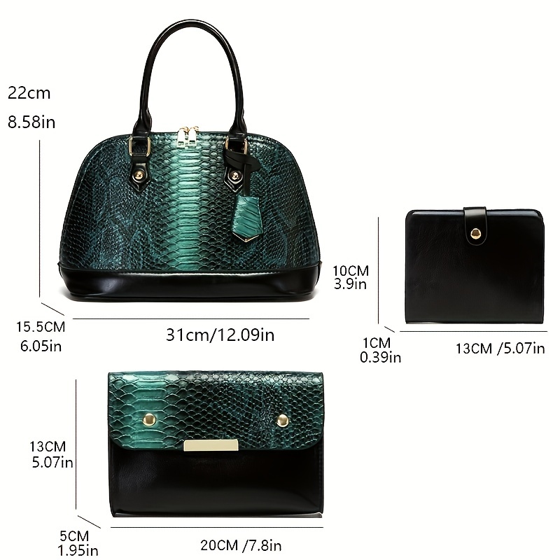 3pcs Luxury Crocodile Pattern Tote Bag Set Womens Glossy Large Handbag  Crossbody Bag Clutch Purse Credit Card Holder - Bags & Luggage - Temu  Germany