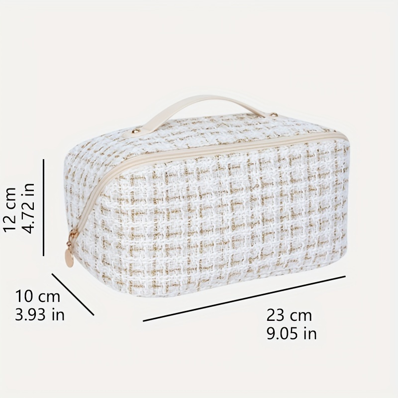 Portable Plaid Pattern Cosmetic Bag, Waterproof Makeup Storage Bag, Travel  Accessories Toiletry Bag - Temu Israel