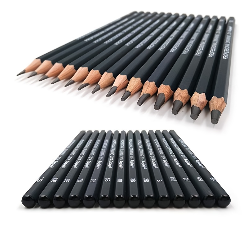 Brutfuner 14pcs/set 4H-14B Wooden Lead Pencils Set Professional Drawing  Journal Writing Pencils For School