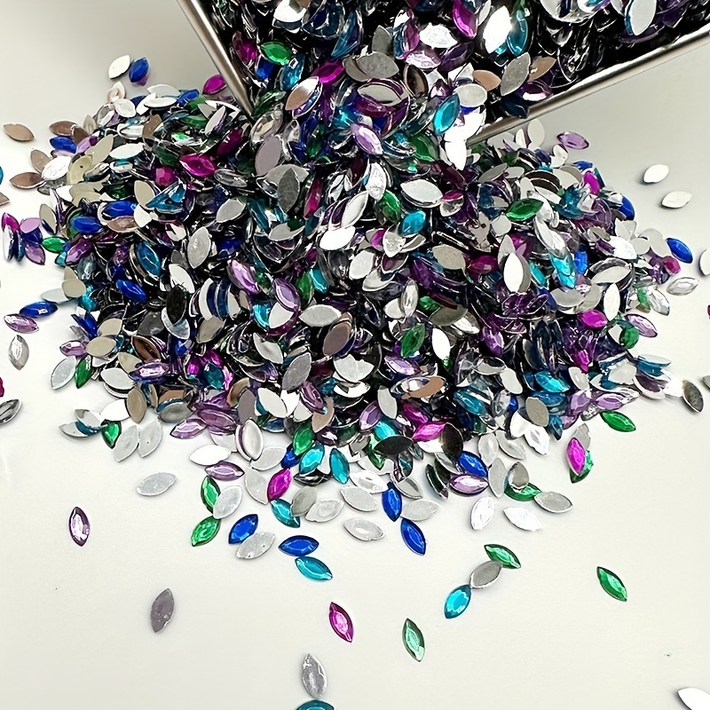 

500pcs Sparkling Crystal Rhinestones For Nail Art And Diy Crafts - Mixed Colors And Sizes - Flatback Horse Eye Rhinestones For Elegant And Eye-catching Designs