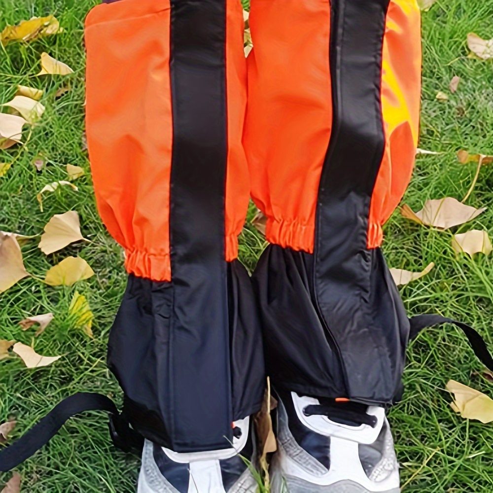 TEMU 1 Pair Mountaineering Gaiters, Hiking Gaiters, Protective Leg Covers - Lower-leg Protection Gaiters, Adjustable Snow Boot Gaiters, Suitable For