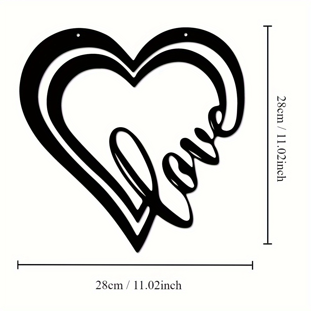 Music Note Heart Sign Metal Heart Wall Art Metal Love Heart - Temu