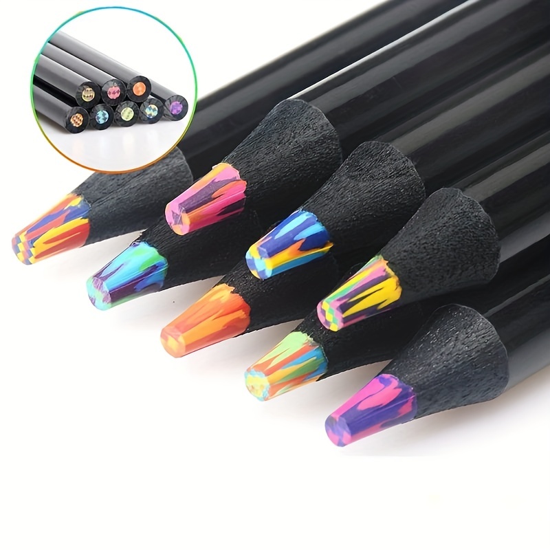 Ccfoud Rainbow Colored Pencils 4 Color In 1 Rainbow Pencils - Temu