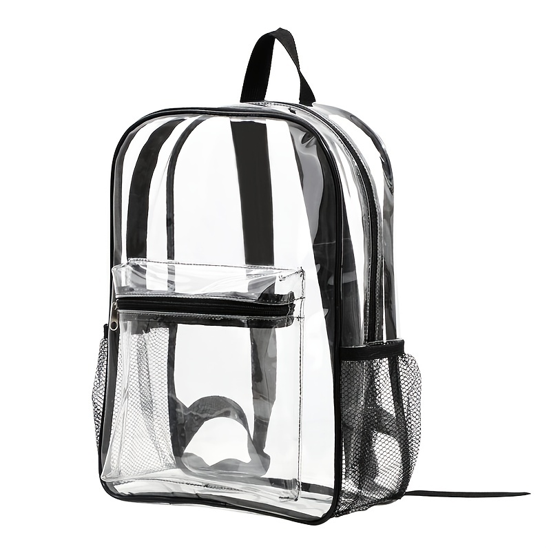 MezyTicky Kids Clear Backpack with Front Pocket & Straps