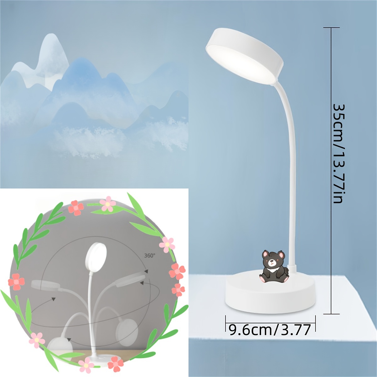 1pc Moderna Lampada Scrivania A Led Clip Regolabile A 360 ° - Temu