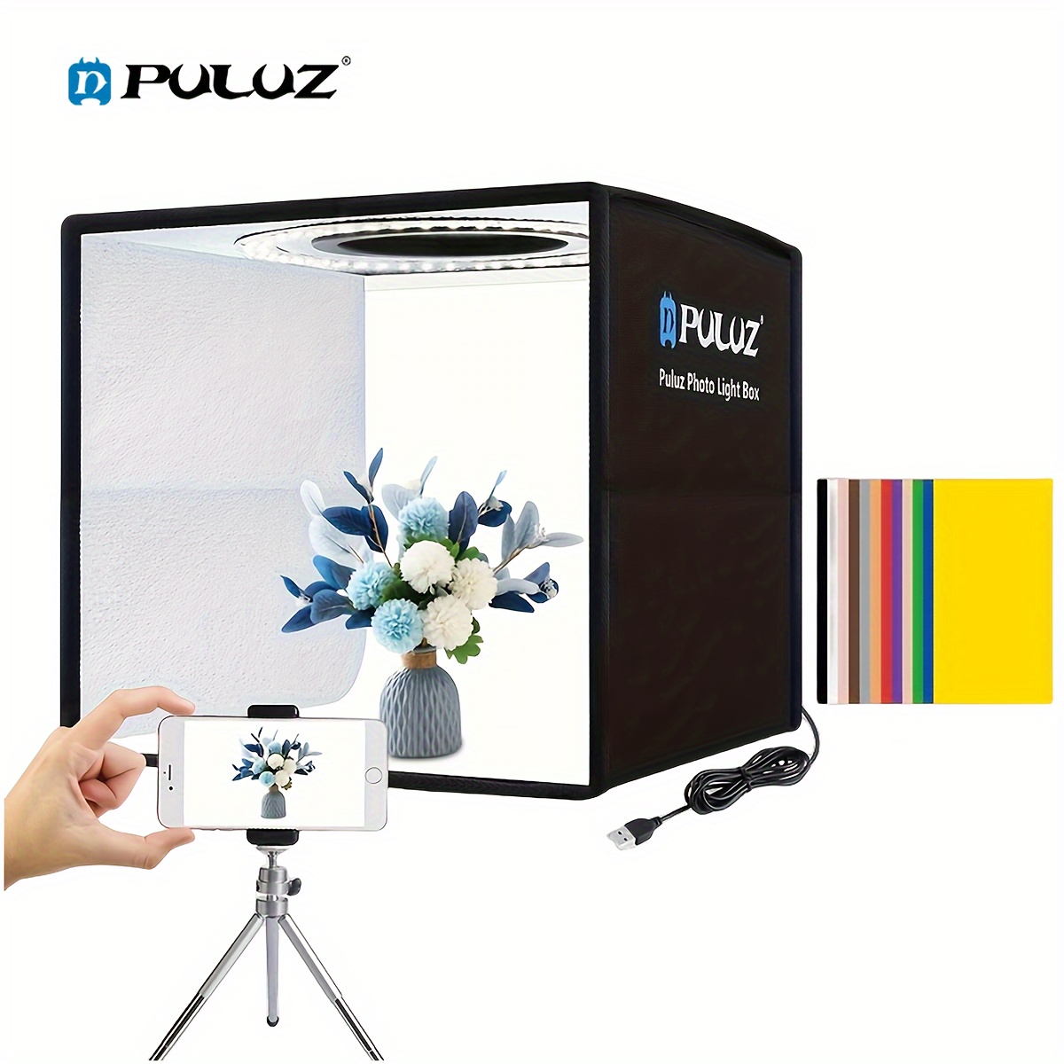 Photo Studio Box Kit, PULUZ 24 inch 60cm Portable Photography Lighting