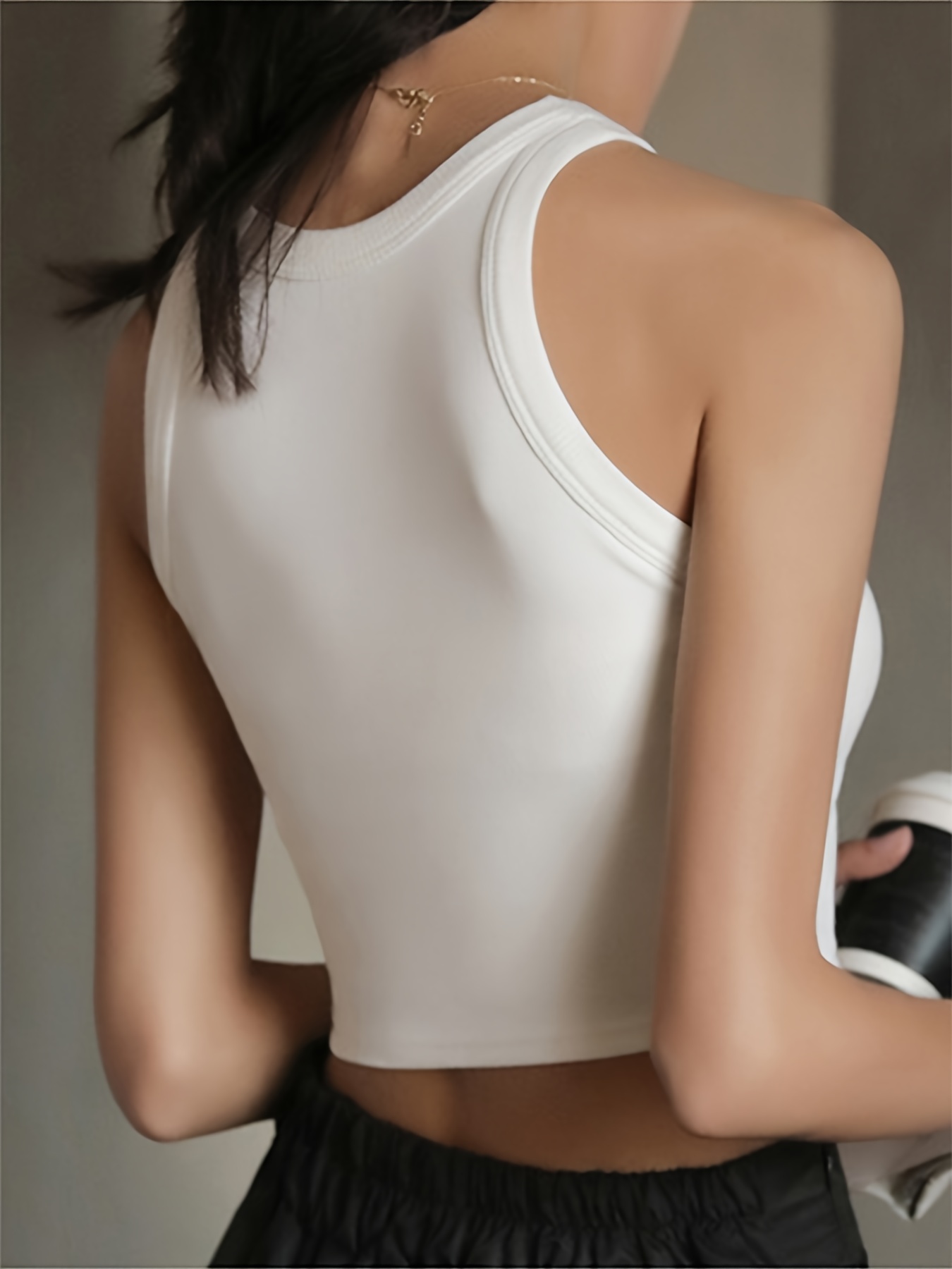 Basic Sleeveless Crop Tank Top Racerback Crop Sport Top - Temu