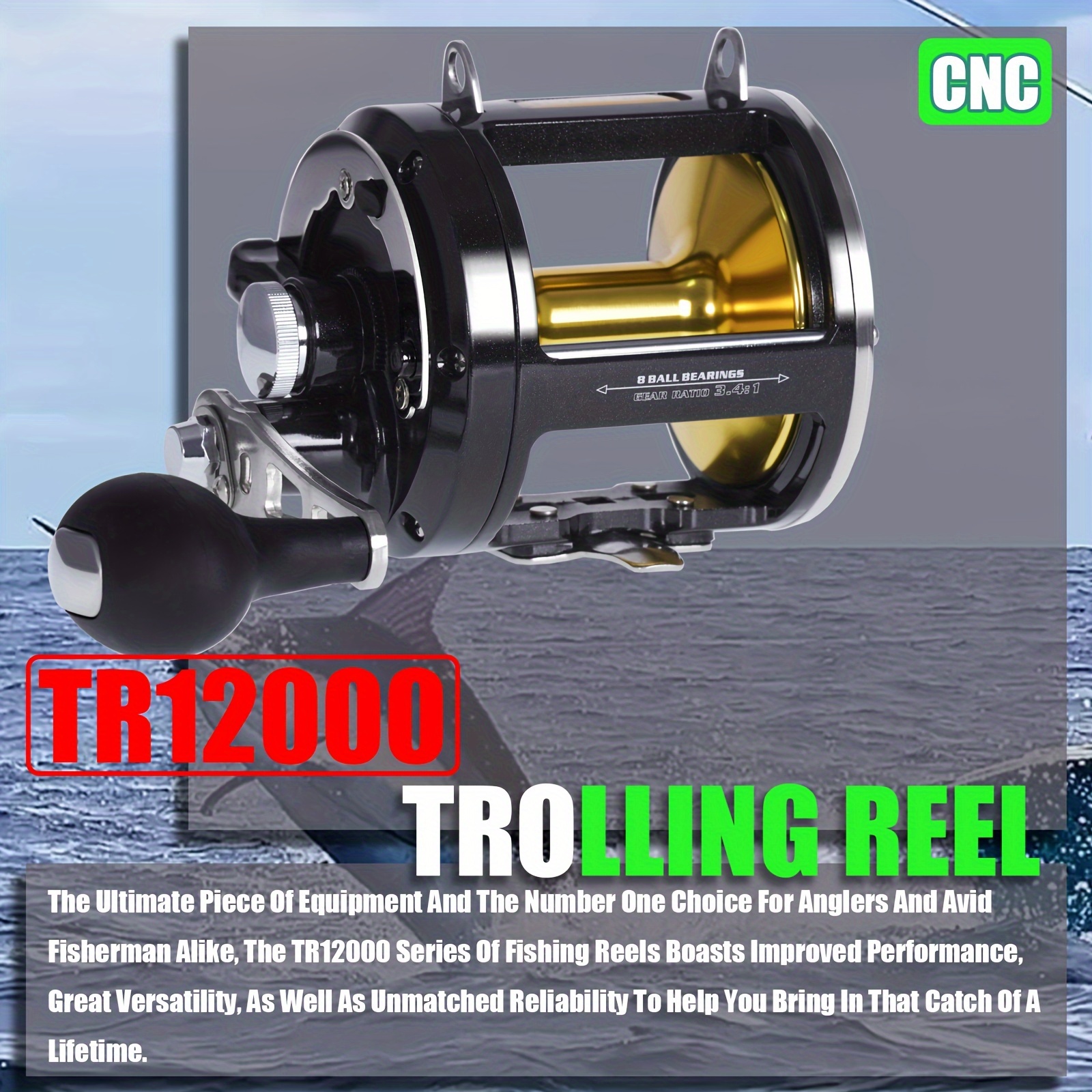 Fishing Reels Dtr-30 Left/right Hand, 3+1bb Trolling Drum