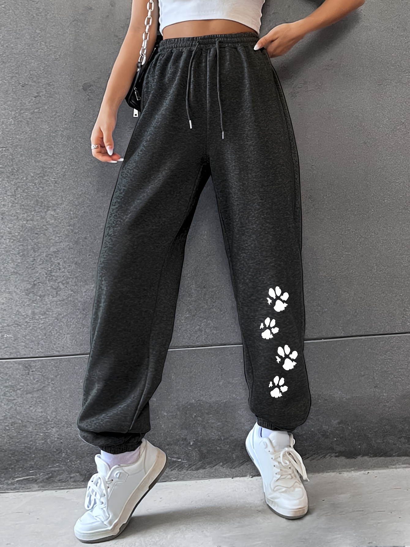 Animal Paw Print Fashion Personality Casual Sweatpants - Temu Canada