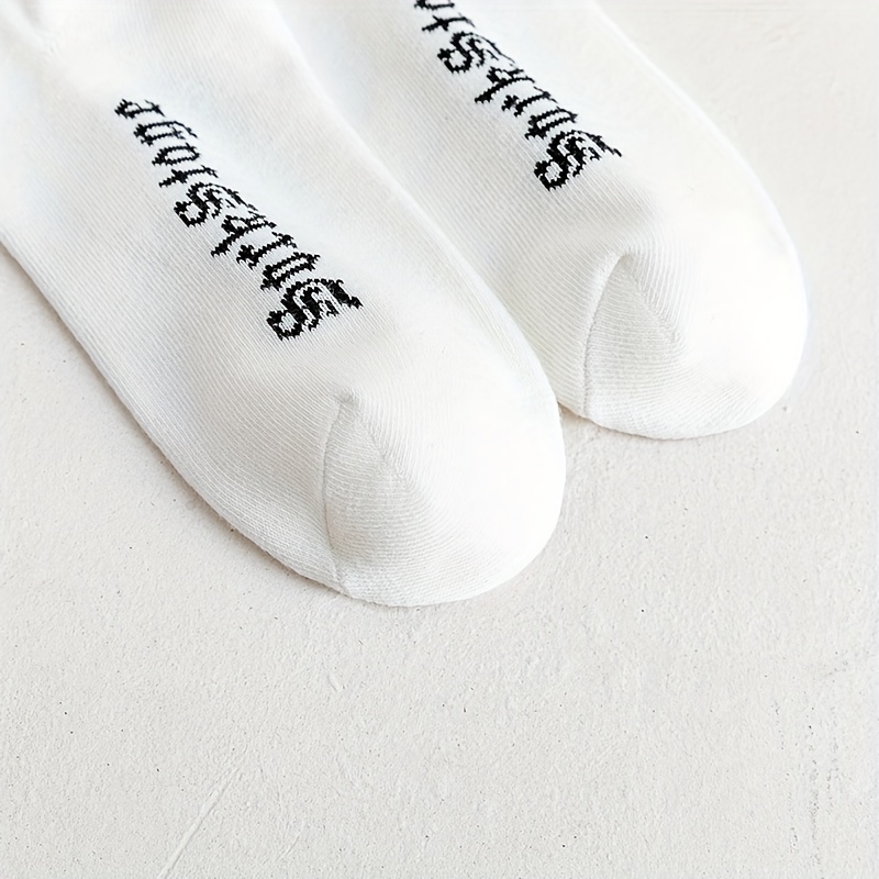 Women's cotton socks Black with silver stripes