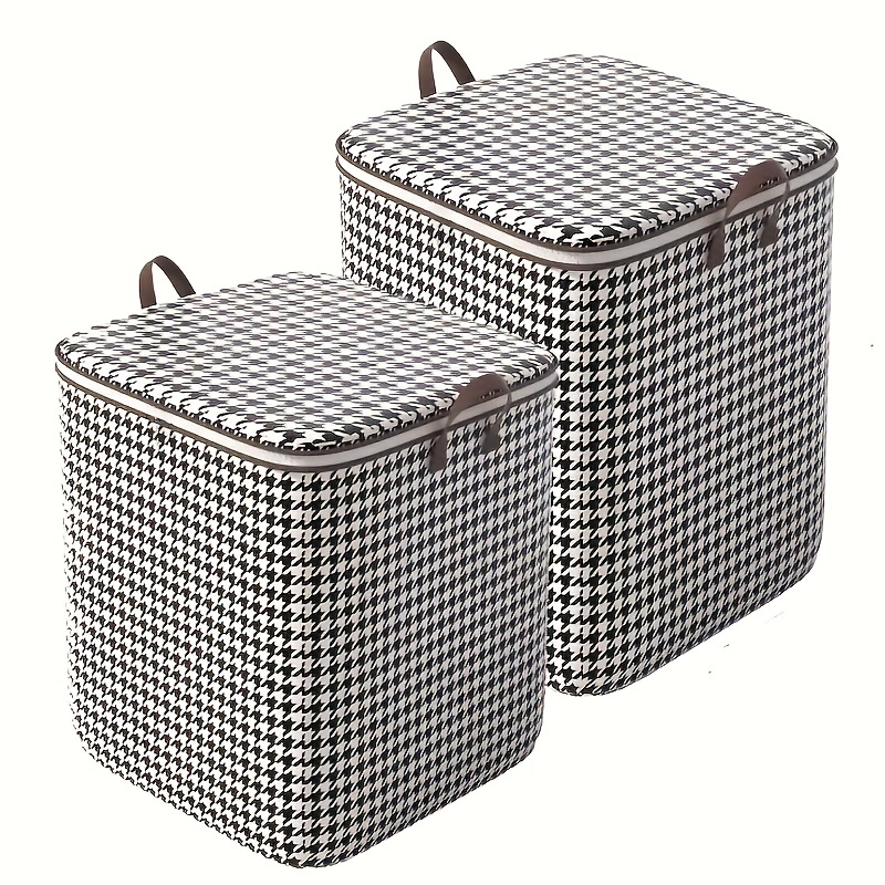 Houndstooth Storage Bag: Large Capacity Waterproof Dustproof - Temu