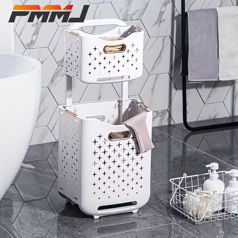 Plastic Laundry Basket, Portable Foldable Laundry Storage Basket, Easy  Assembly,, Household Storage Organizer For Bathroom, Living Room, Bedroom,  Home, Dorm - Temu Austria