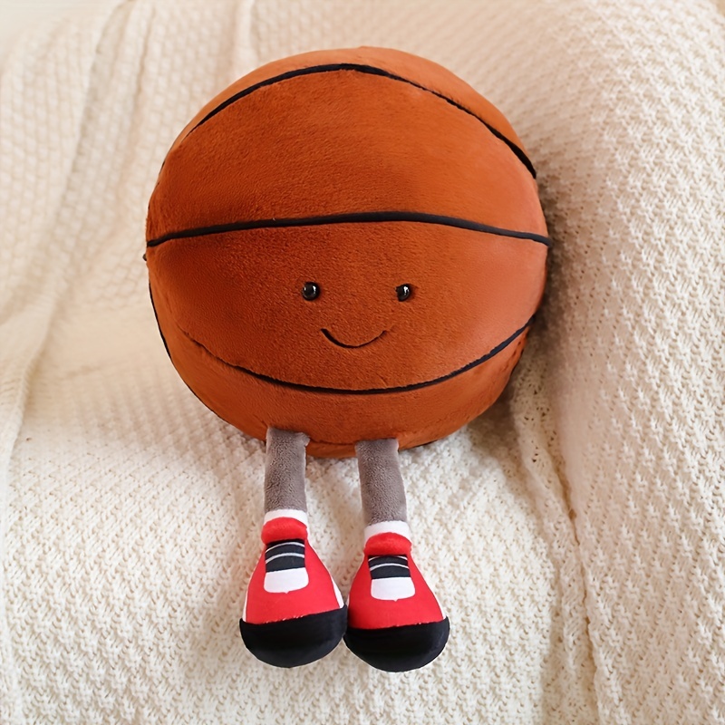 Creative Football Basketball Shape Plush Doll Soft And Cute - Temu