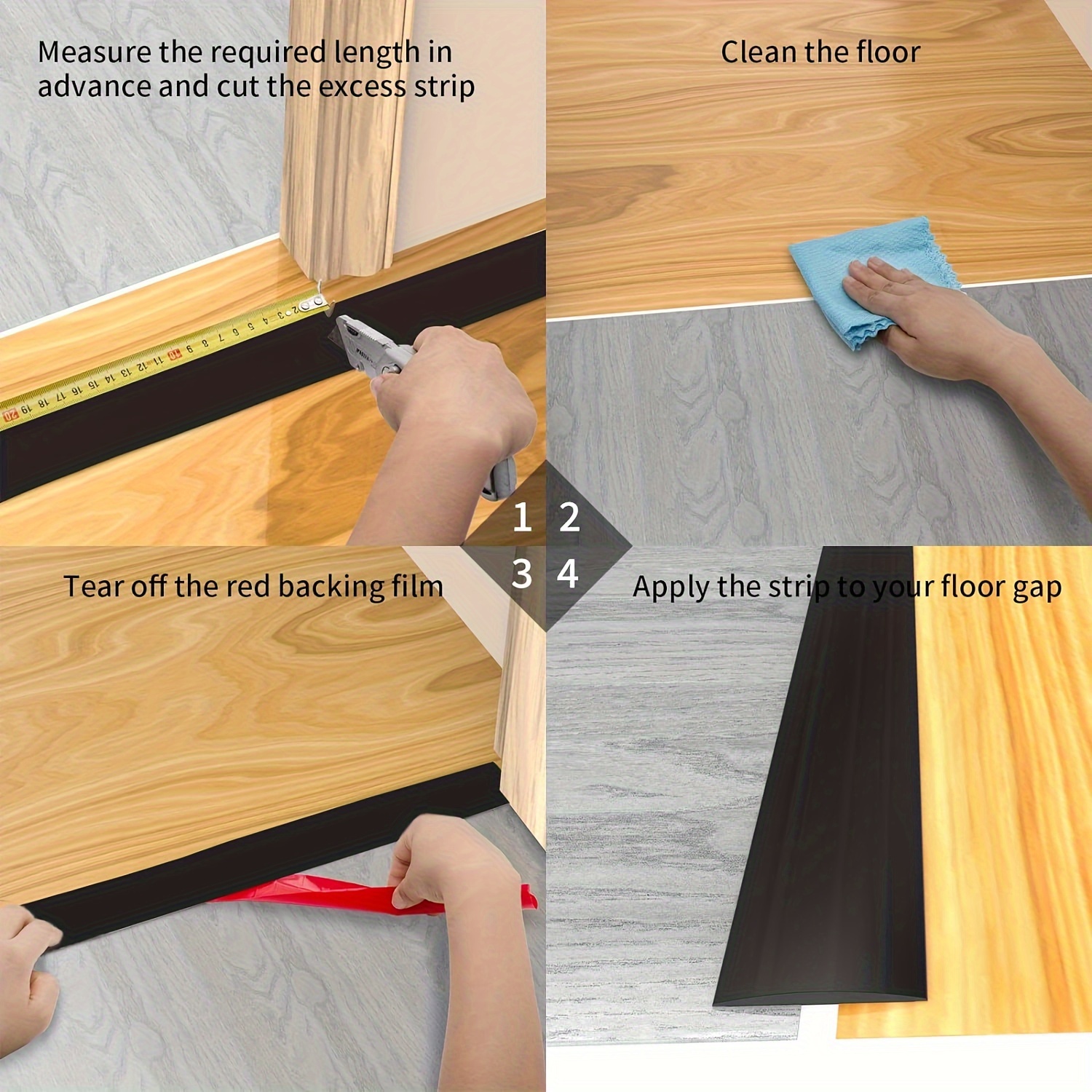 10Ft Floor Transition Strip Self Adhesive Carpet Edging Trim Strip  Threshold