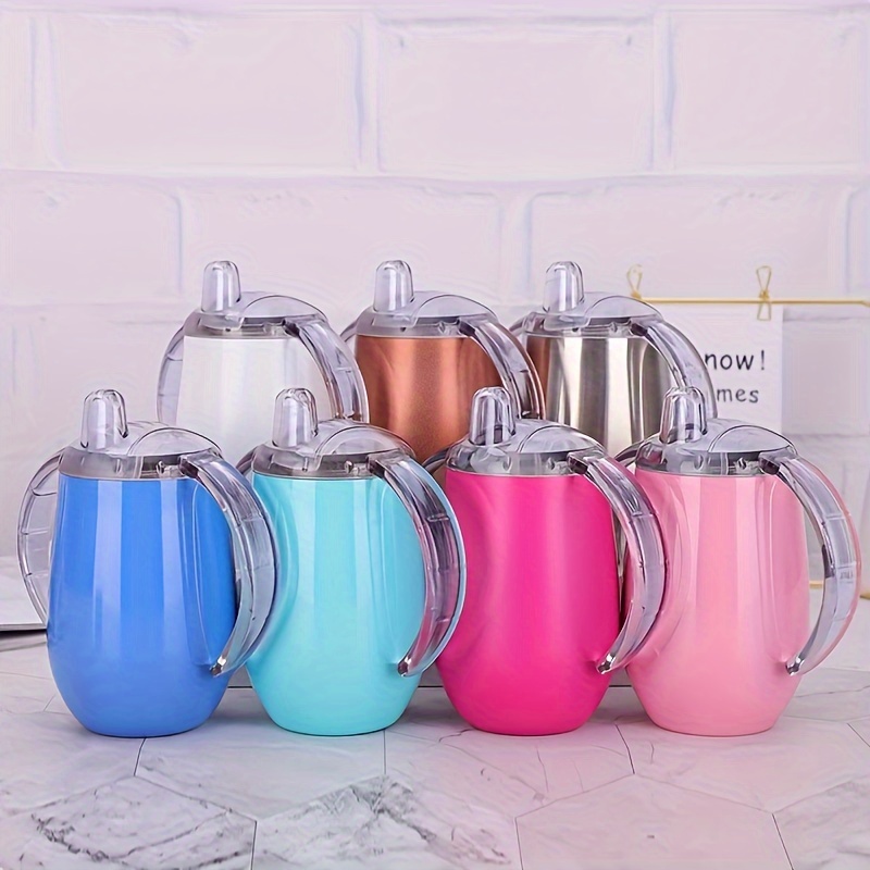 10oz Stainless Steel Baby Sippy Cup With Handle Double Layer